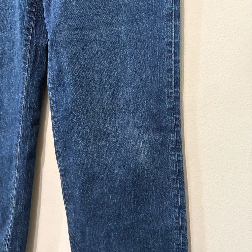 J.Crew Slim Wide-Leg Jeans Womens 25 Blue High Rise Patch Pocket Full Length